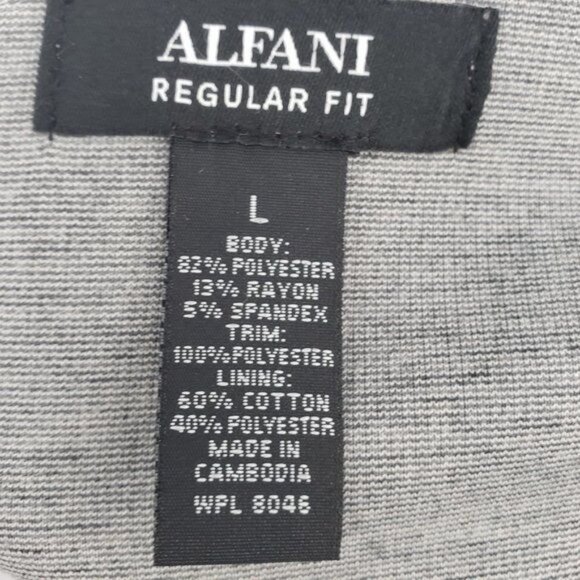 ALFANI Gray Black Color Block Track Jacket Mixed Media Large NWOT - Picture 8 of 8